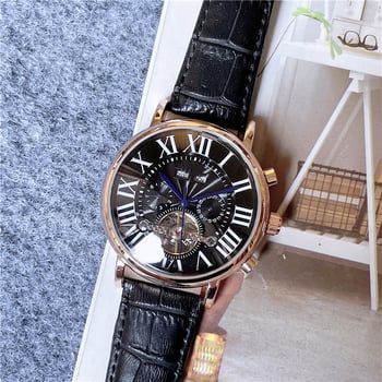 Potpuno funkcionalan ručni mehanički sat za muškarce, okrugli brojčanik 40,5 mm, debljine 13 mm, kožni remen, spiralna krunica, kućište od legure, staklo s premazom, pokret Seagull 21312