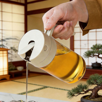 Staklena posuda za ulje s automatskim otvaranjem i zatvaranjem, bez prosipavanja, japanskog stila posuda za začine za sojin sos i ocet