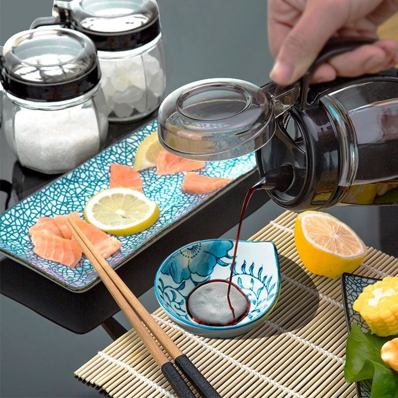 Staklena boca ulja velikog kapaciteta s nepropusnim poklopcem – set za skladištenje ulja, sojinog umaka i octa u kuhinji