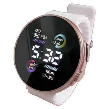 Digitalni sat za učenike, unisex, sportski stil, okrugli brojčanik 36–40 mm, silikon remen, plastično kućište, solarni pogon
