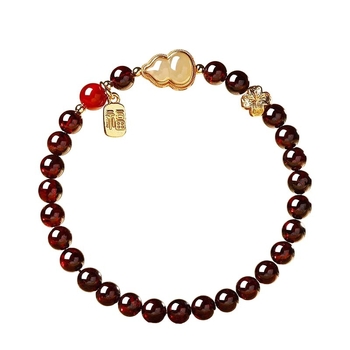 Novi kineski stil: prava granatna narukvica za muškarce i žene, Hetian jade narukvica, talisman sreće i blagostanja, poklon za godinu zodijaka