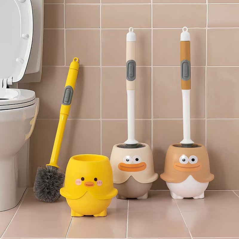 Slatka karikaturna četka za WC za kućnu upotrebu, s spremnikom tekućine, čisti teško dostupne kutove