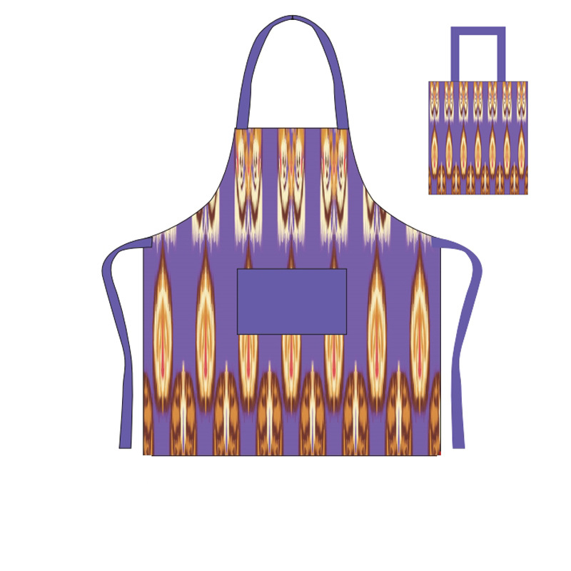 Vodootporna pregača s prilagođenim logom i potpunim printom, poliester, veličina 47×38 cm, moderni minimalistički stil, geometrijski apstraktni uzorak