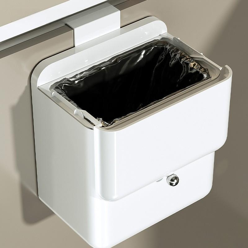 Kuhinjski koš za otpad, zidni, velike kapacitete 9 L, s poklopcem, plastični, pravokutnog oblika, ergonomski dizajn