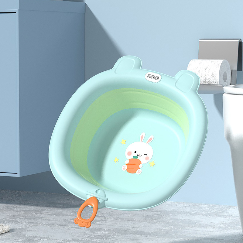 Sklopna dječja posuda za pranje lica s crtić dizajnom, PP plastika, 32 cm, s užetom za kačenje