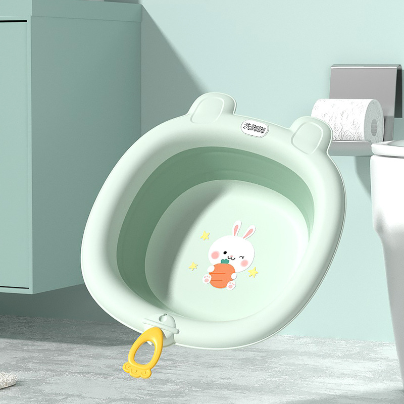 Sklopna dječja posuda za pranje lica s crtić dizajnom, PP plastika, 32 cm, s užetom za kačenje