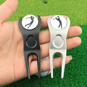 Golf zelena magnetna vilica, alat za popravak travnjaka, cinkova legura, dodaci za golf