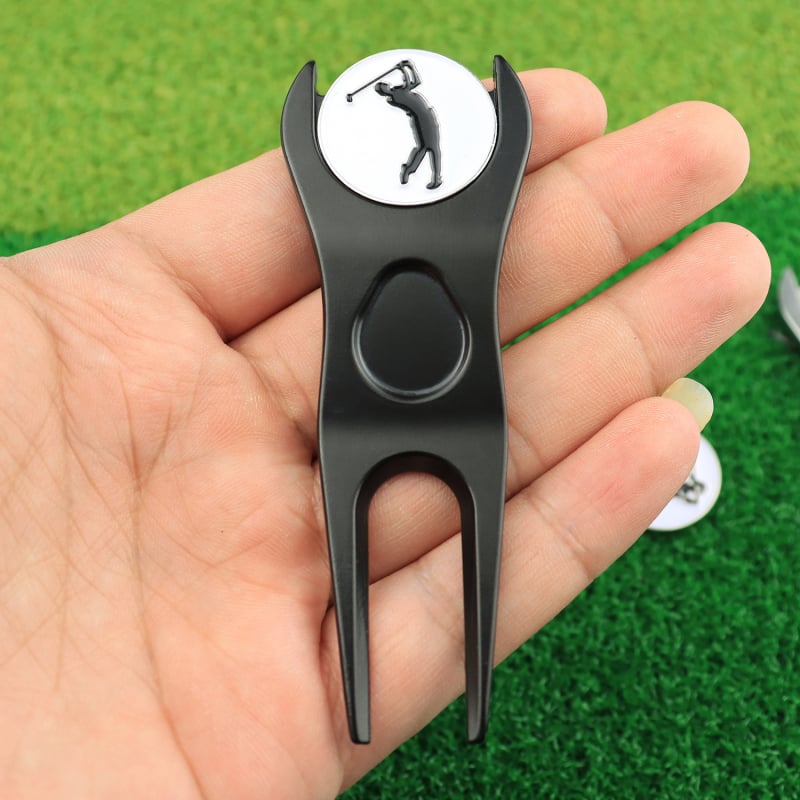 Golf zelena magnetna vilica, alat za popravak travnjaka, cinkova legura, dodaci za golf