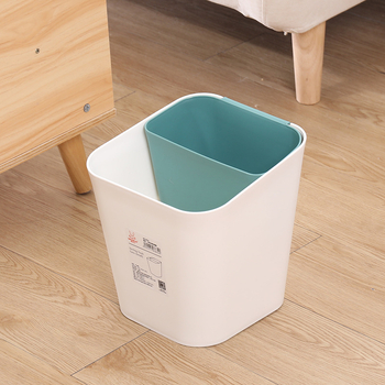 Nordijsko-japanski stil kanta za otpad s dvostrukom namjenom za mokro i suho, 10 L, plastična cilindrična