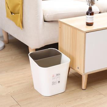 Nordijsko-japanski stil kanta za otpad s dvostrukom namjenom za mokro i suho, 10 L, plastična cilindrična