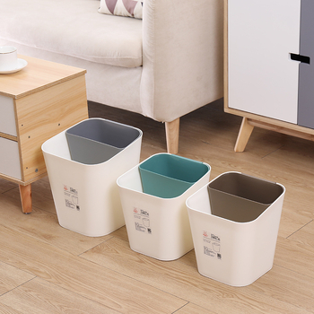 Nordijsko-japanski stil kanta za otpad s dvostrukom namjenom za mokro i suho, 10 L, plastična cilindrična