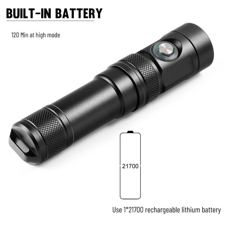 Potapljačka LED svjetiljka SST20, 1000 lumena, ugrađena 21700 baterija (5000 mAh), Type-C punjenje, vodootporna do 150 m.