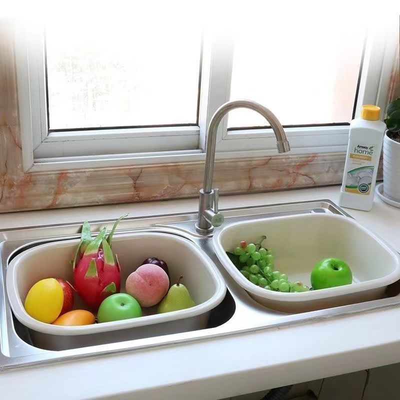Pravokutno debeli plastični umivaonik za kućnu upotrebu – velika posuda za pranje rublja i pranje nogu, kuhinja