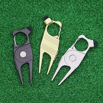 Višefunkcionalna golf vilica za travu s četkom i metalnim dodacima, cink legura, mogućnost tiska logotipa