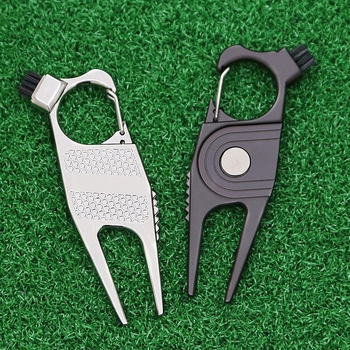 Višefunkcionalna golf vilica za travu s četkom i metalnim dodacima, cink legura, mogućnost tiska logotipa