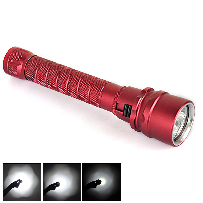 Set za ronjenje L2 - punjiv, vodootporan, 3 LED, aluminijska legura, 18650 baterija