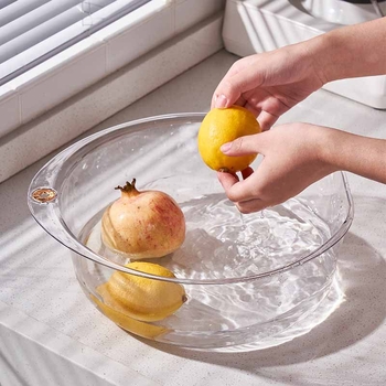 Prozirna kružna plastična posuda za kućnu upotrebu, zadebljana dizajn, pogodna za pranje rublja i povrća