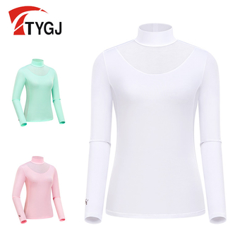 TTYGJ Nyári hosszú Ujjú golf felső UV-védelmet, vékony anyag, koreai stílusú alapréteg