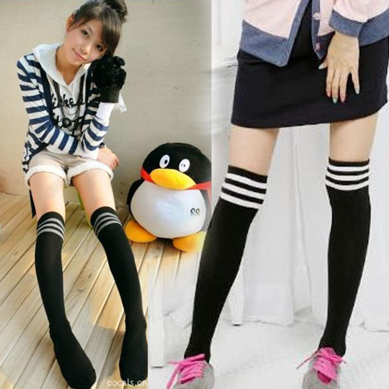 Ženske čarape do iznad koljena od pamuka, japanskog stila, univerzalni korejski studentski stil, dugačke čarape za jesen i zimu
