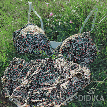 Damske gaćice srednje visoke talije, francuskog stila, pamuk, s volanima