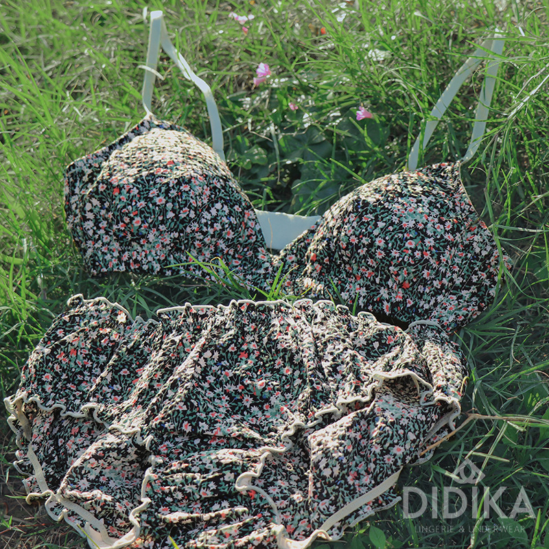 Damske gaćice srednje visoke talije, francuskog stila, pamuk, s volanima