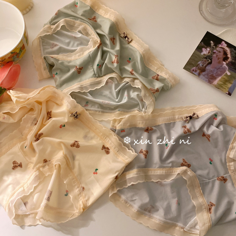 Glatko koži osjećaj, japanskog stila bezšivno donje rublje od ice silk za žene, ljeto, lagani dojam golotinje, slatki kroj sa srednjom duljinom struka