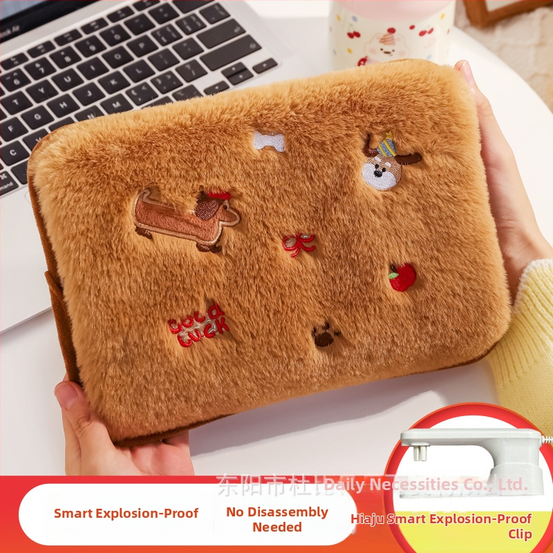 Dachshund-tvarovaná nabíjateľná elektrická fľaša na horúcu vodu a ohrievač rúk, výbušne odolný, 220V, 420W