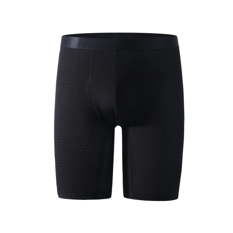 Muške sportske bokserice, Ice Silk brzo sušeće, dugi kroj, protiv trenja, plus veličine, srednji pojas