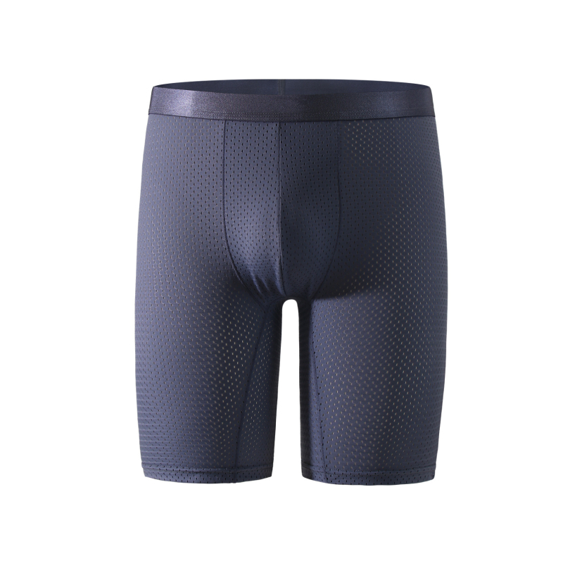 Muške sportske bokserice, Ice Silk brzo sušeće, dugi kroj, protiv trenja, plus veličine, srednji pojas