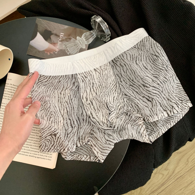 Hijaluronska kiselina, muške bokserice, Ice Silk, 10A antibakterijske, srednji pojas, bez šavova, brzo se suše, ultra tanke, boxer gaće