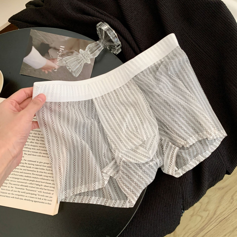 Hijaluronska kiselina, muške bokserice, Ice Silk, 10A antibakterijske, srednji pojas, bez šavova, brzo se suše, ultra tanke, boxer gaće