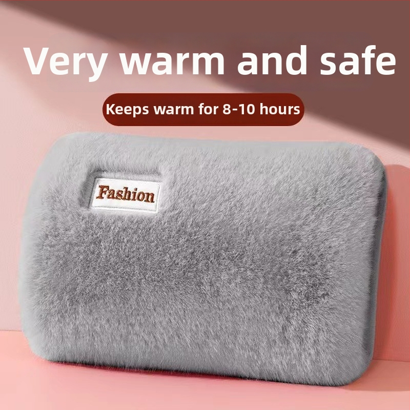 Nabíjateľná elektrická fľaša na horúcu vodu – ohrev na ruky a brucho, z flanelu, model 06