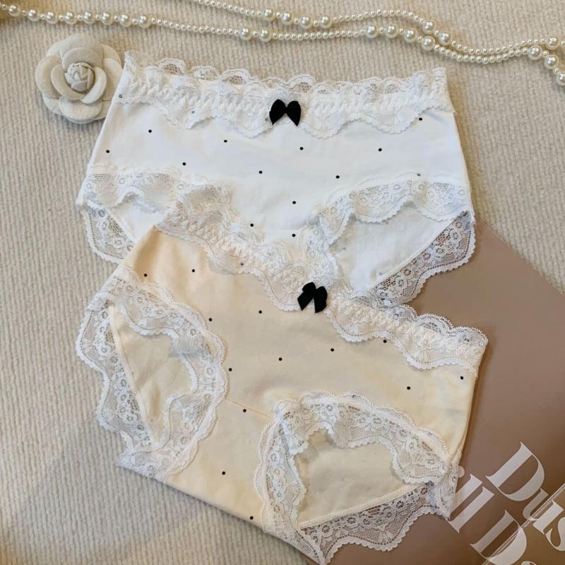 Francuski retro stil: ženske gaćice s čipkastim rubom i Ice-Silk materijalom, pamukova podstava i mašna