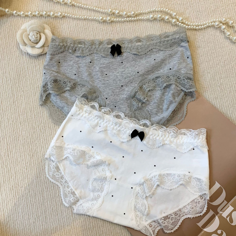 Francuski retro stil: ženske gaćice s čipkastim rubom i Ice-Silk materijalom, pamukova podstava i mašna