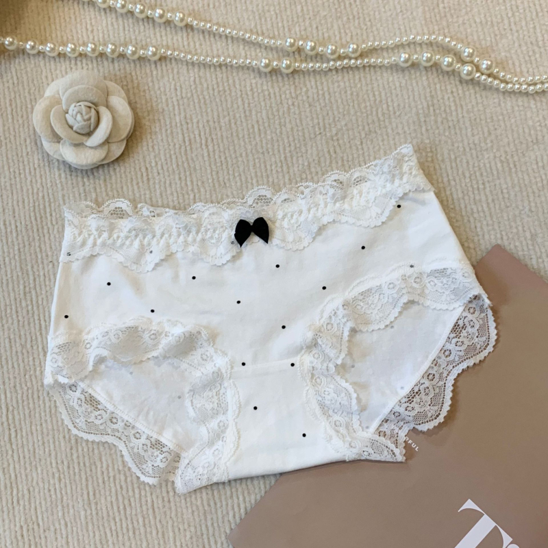 Francuski retro stil: ženske gaćice s čipkastim rubom i Ice-Silk materijalom, pamukova podstava i mašna
