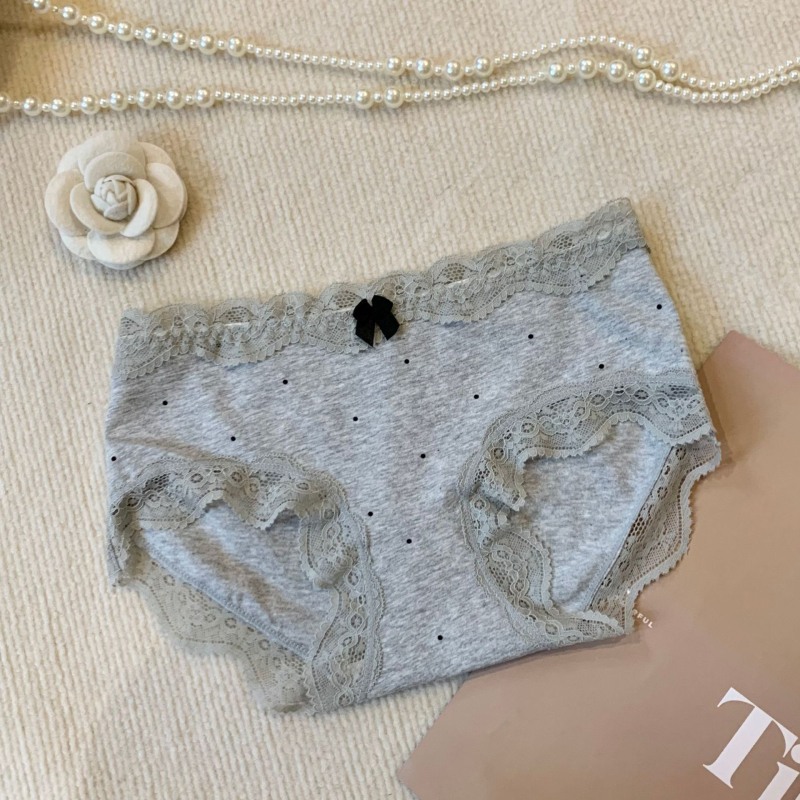 Francuski retro stil: ženske gaćice s čipkastim rubom i Ice-Silk materijalom, pamukova podstava i mašna
