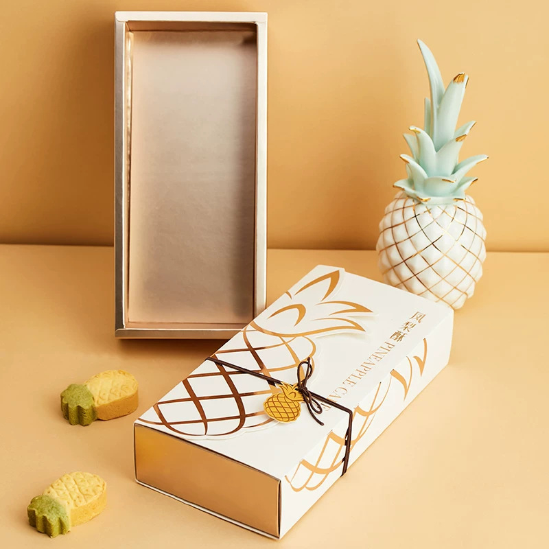 2026 Kutija za pakiranje ananas kolača, keksi s ananasom i pečene grickalice – luksuzna kutija s logom