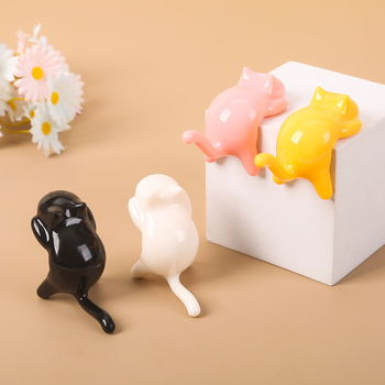 Kuka za rub stola s mačjim motivom, ljepiljivi držač za skladištenje manjih predmeta, za dom i ured