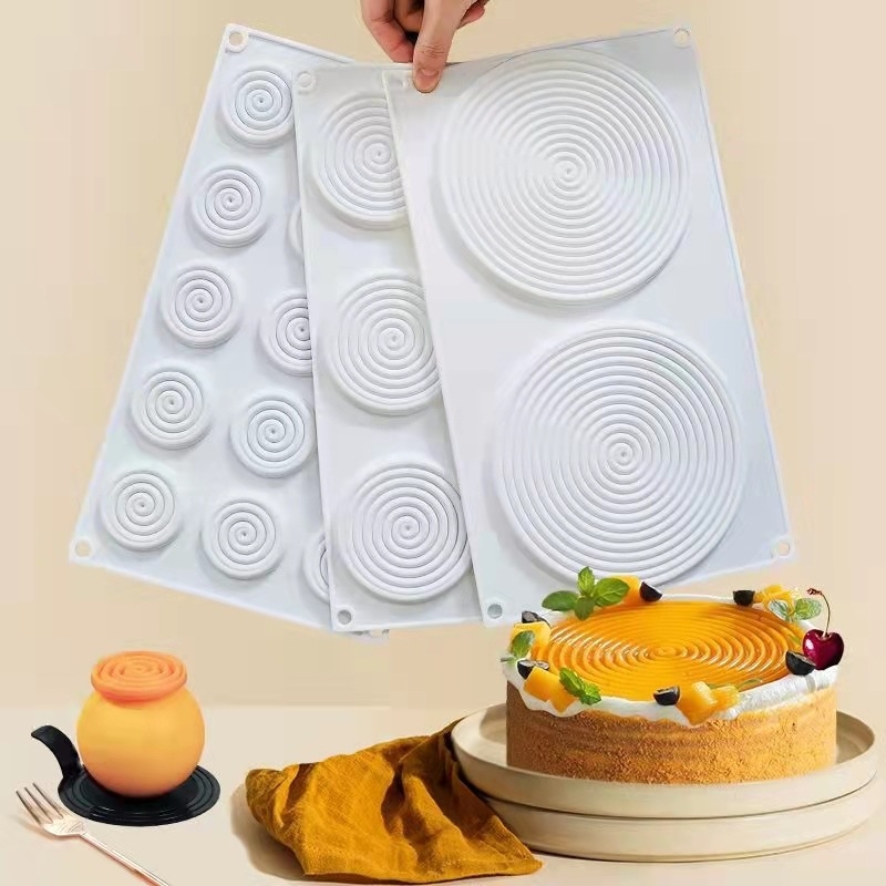 Silicone mold za mosquitne spirale; DIY set za ukrašavanje torti s 6 i 15 komada; kreativni kalup za čokoladu