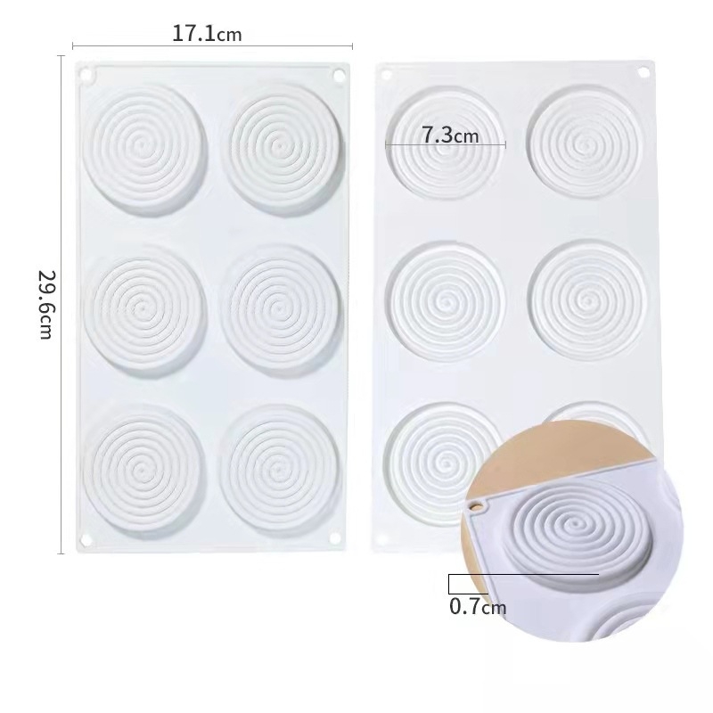 Silicone mold za mosquitne spirale; DIY set za ukrašavanje torti s 6 i 15 komada; kreativni kalup za čokoladu
