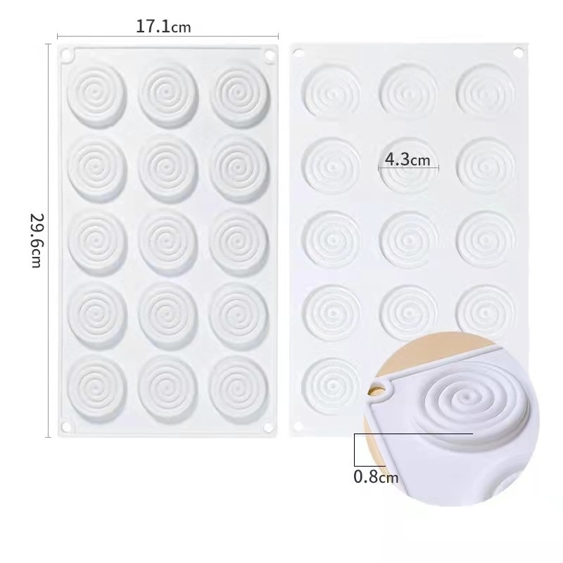 Silicone mold za mosquitne spirale; DIY set za ukrašavanje torti s 6 i 15 komada; kreativni kalup za čokoladu