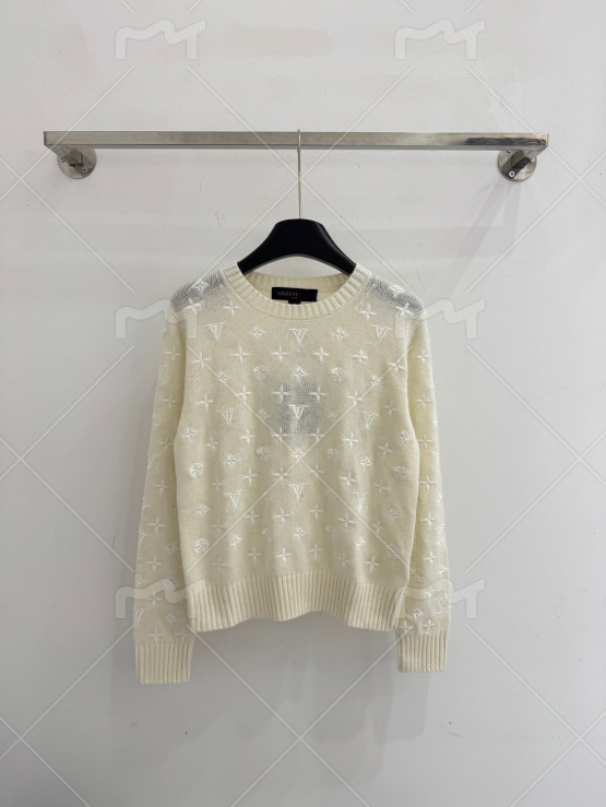 Női kasmír pulóver ősz-tél, kerek nyakú, jacquard mintázat, egyenes szabás