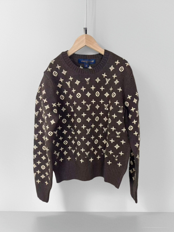 Női kasmír pulóver ősz-tél, kerek nyakú, jacquard mintázat, egyenes szabás