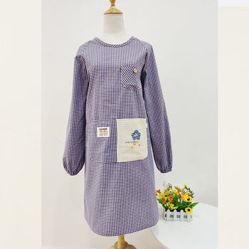 Pamučna pregaca s rukavima, kopčama u patch stilu, reverzibilna, otporna na prljavštinu, za kućanstvo i kuhinju, unisex