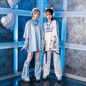 Japanski stil subkulture zaštitne rukavice za sunce za ljeto, crno-bijele pamučne, kratki rukavi, unisex verzija za učenike