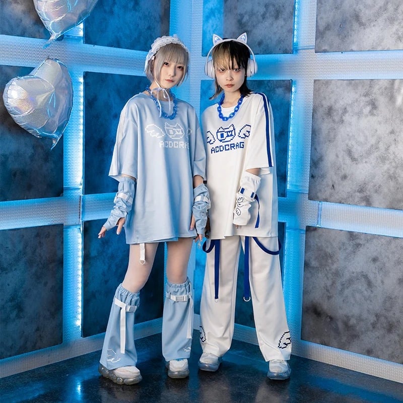 Japanski stil subkulture zaštitne rukavice za sunce za ljeto, crno-bijele pamučne, kratki rukavi, unisex verzija za učenike