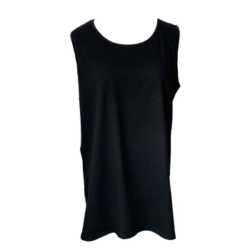 Labavi pamukasti top bez rukava za slojevito nošenje, s otkrivenim rubom, okrugli izrez, japanski streetwear stil