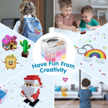 Kutija za pohranu Fuse Beads za djecu — trostruki organizator za DIY perle