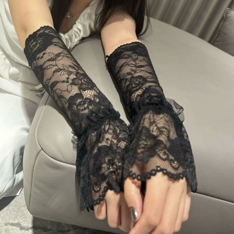 Ženski čipkasti rukavi za sunce, opuštenog kroja, ljetni stil vožnje, svestrani i elegantni.