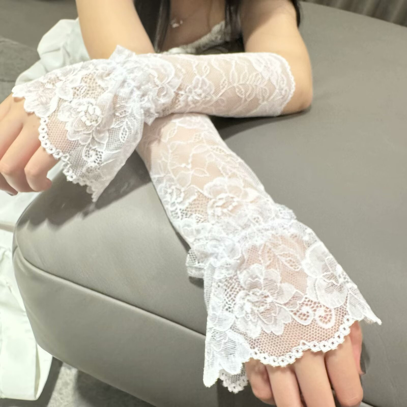 Ženski čipkasti rukavi za sunce, opuštenog kroja, ljetni stil vožnje, svestrani i elegantni.